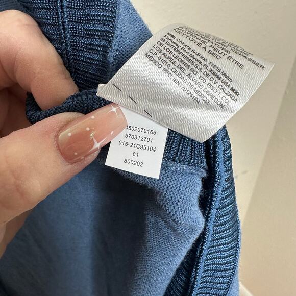 Chico's Woman's Open Drape Front Cardigan Size XL Blue Light Weight Soft - Picture 7 of 10